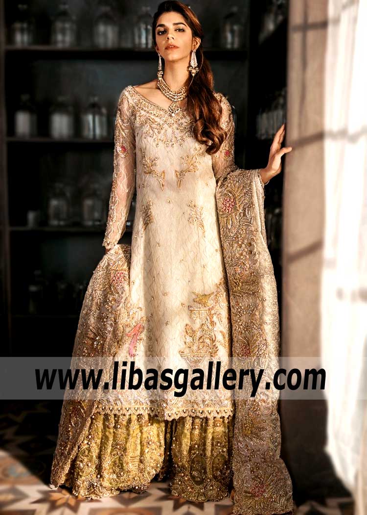 Luxurious Bridal Walima Dresses Sadaf Fawad Khan Ontario Canada Pakistani Bridal Gharara Dresses